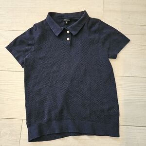 Pink Tartan Pointelle Short Sleeved Sweater